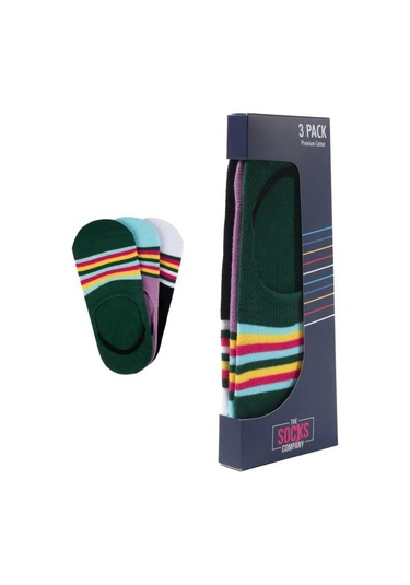 The Socks Company 160p 3 Çift Desenli Kadın Görünmez Çorap Çok Renkli