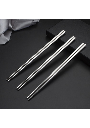 Dianziye 304 Paslanmaz Çelik Isıya Dayanıklı Kaymaz Çubuk Çatal, Gümüş Renk, 5 Çift Basit Paket Diğer