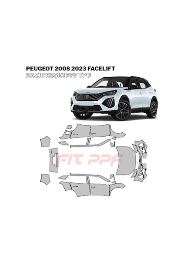 Peugeot 2008 - 2023 Facelıft 210 Mikron Premium Tpu Ppf Kaplama Seti-tam Gövde
