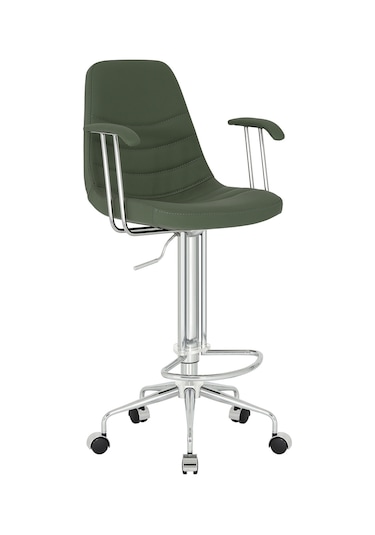 ROSE TEKERLEKLİ KOLLU BAR SANDALYESİ Kahverengi