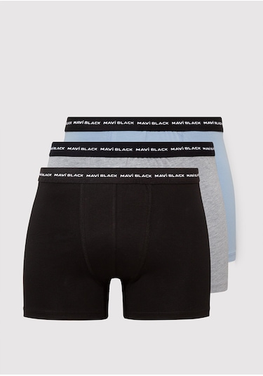 Mavi - 3lü Basic Boxer 0911987-900 Renkli