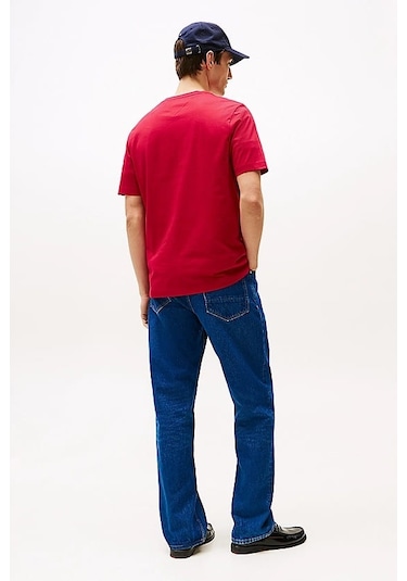 Tommy Hilfiger Erkek Script Logo T-shirt - Kırmızı Medium Red Tommy Hilfiger Erkek Script Logo T-shirt - Kırmızı Medium Red