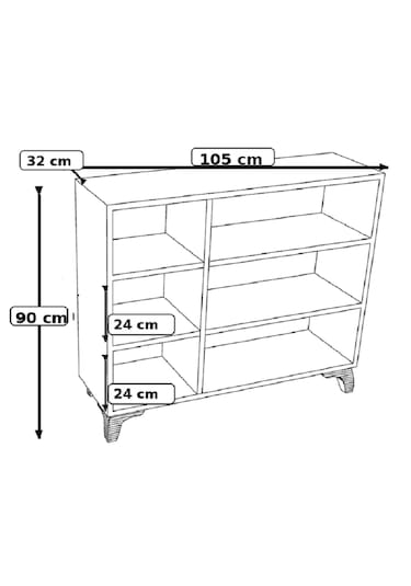 105 Cm 3 Kapaklı Beyaz Renk Ayakkabılık