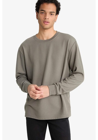 Defacto Regular Fit Bisiklet Yaka Uzun Kollu Body F2263ax25aukh387 Haki