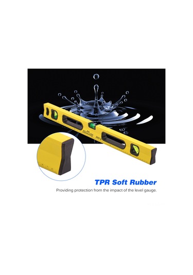 Leezsing 60 Cm Alüminyum Ağır Duty Seviye Cihazı, Güçlü Mıknatıslı, Yüksek Hassasiyetli Ölçüm Aracı, Sarı Renk