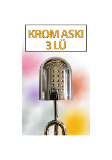 3 Lü Krom Duvar Askısı Birleşik Model Banyo Mutfak Havlu Askılığı Gümüş