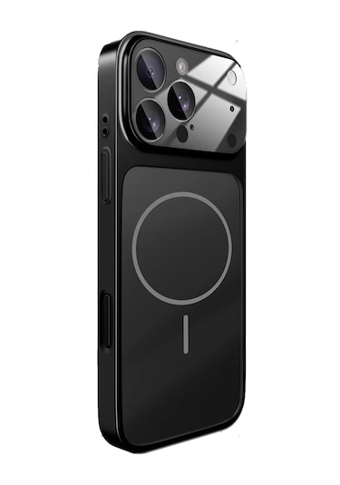 Apple iPhone Siyah 15 Pro 17 Pro Max Görünüme Çeviren Kamera Koruma Magsafe Kılıf
