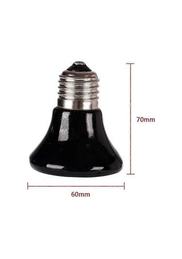 Ha 25 Watt Mini Sürüngen Isıtma Lambası 2'li Paket Kırmızı Seramik Isıtıcı Işıksız Siyah