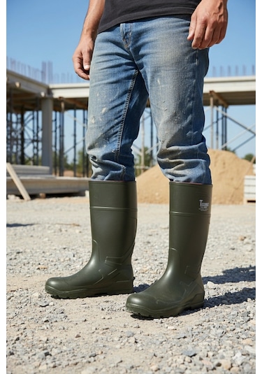 Techno Boots Poliüretan Soğuğa Dayanıklı Kısa Yeşil Çizme Yeşil