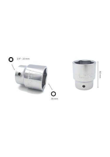 Ceta Form 38 mm 3/4” 6 Köşe Lokma Anahtar C32-H38