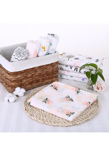 Dolıty Yumuşak Muslin Bebek Kundaklama Battaniye Yenidoğan Gül Gül Çok Renkli