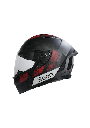 Beon B-507 FF03 Full Face Motosiklet Kaskı Gri Kırmızı Siyah