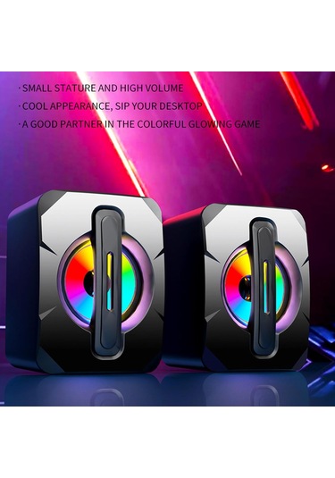 Işık Yayan Bilgisayar Hoparlörü, Usb Cep Telefonu, Dizüstü Bilgisayar Masaüstü Mini Hoparlör