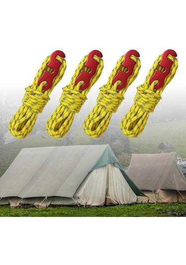 Suntek 4x Kamp Çadır Kordonları Yürüyüş Piknik Sarı Sarı