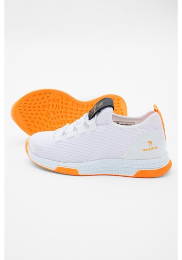 Rahat Kalıp Lastik Bağcıklı Çocuk Unisex Beyaz Oranj Spor Ayakkabı V2qnt-3 Beyaz Oranj