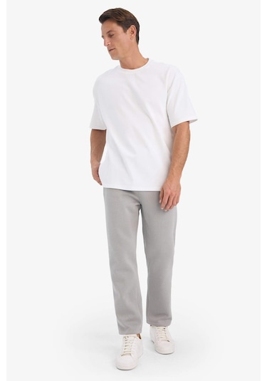 Defacto Regular Fit Beli Bağcıklı Cepli Düz Paça Kalın Eşofman Altı D7836ax25augr198 Gri