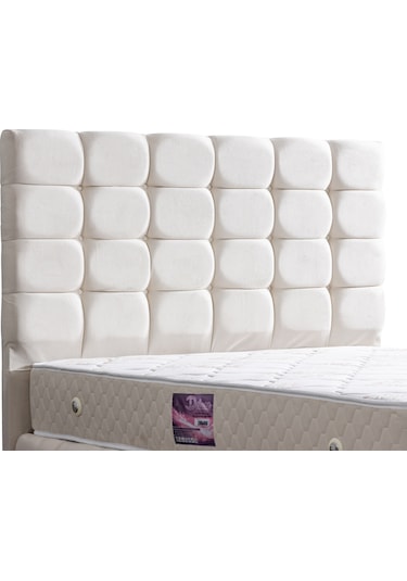 Setaymobilya Baza, Duke Lux Çift Kişilik Krem Baza + Başlık + Deluxe Yatak