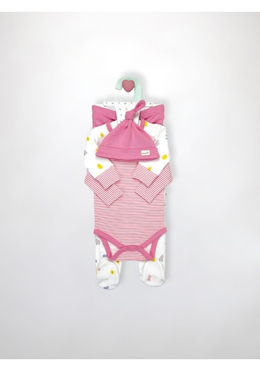 Sezgibaby Kisecik 4'lü Kız Bebek Tulum Çoklu Set Pembe