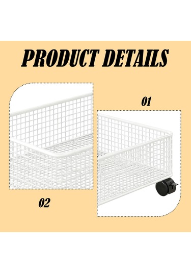 Suntek Lavabo Altı Düzenleyici 1 Katlı Tekerlekli Depolama Beyaz