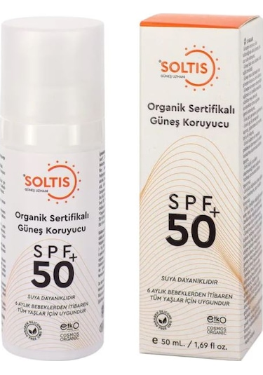 Soltis Organik Sertifikalı Güneş Koruyucu Krem Spf 50+
