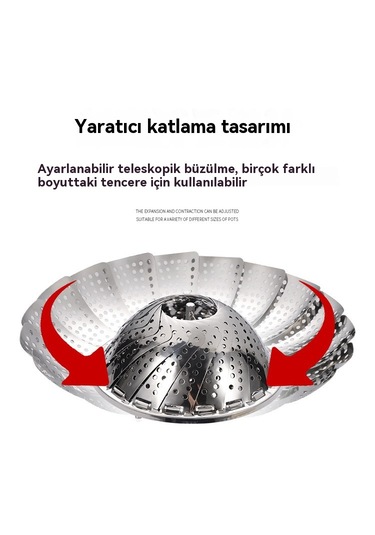 Paslanmaz Çelik Teleskopik Süzgeç Buharlı Pişirici Rafı