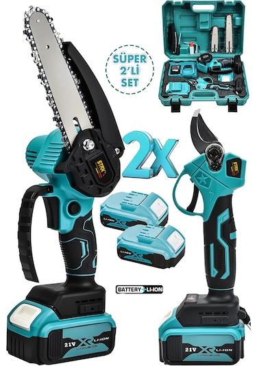 Staxx BM2130 Çift Akülü Dal Budama + Bağ Makası Testere Seti