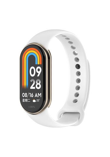 Teknocep Xiaomi Mi Band 9 Serisi Klasik Kordon Silikon Strap Kayış-beyaz