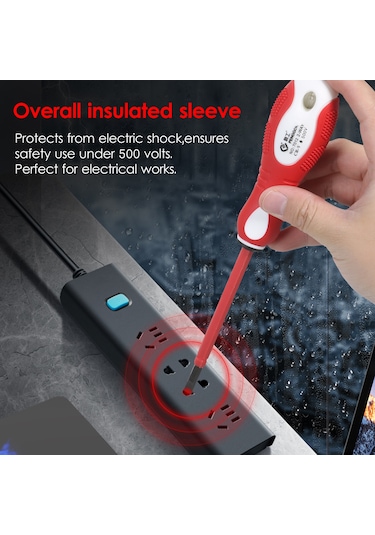 500v İzoleli 2'si 1 Arada Tornavida Voltaj Test Cihazı