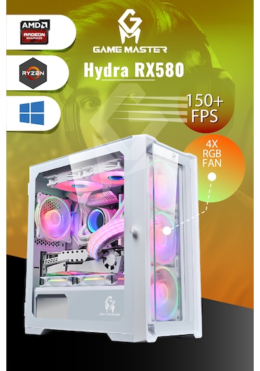 Game Master Hydra RX580 R5-5500 16 GB 512 GB M2 SSD RX580 8 GB Free Dos Masaüstü Oyuncu Bilgisayarı