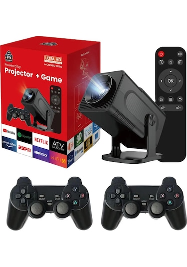 Wearfitpro HCS350 PRO Taşınabilir Projektör Full Hd 1080p 4k Projeksiyon Oyun Cihazı