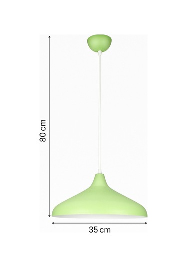 Nil Yeşil Içi Beyaz Renk Özel Tasarım Modern Dekoratif Cafe Sarkıt Cafe - Mutfak Tekli Avize Yeşil İçi Beyaz