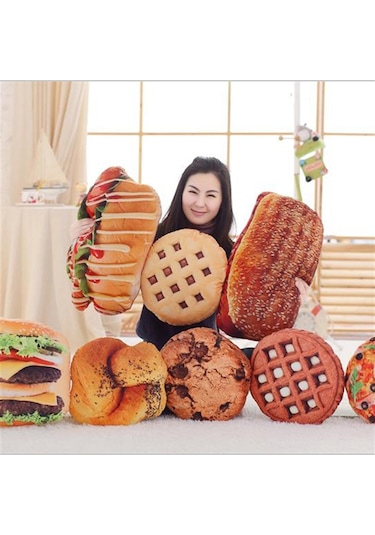 Suntek Atma Yastık Simülasyonu Yemek Şekli Ekmek-sosis Çok Renkli