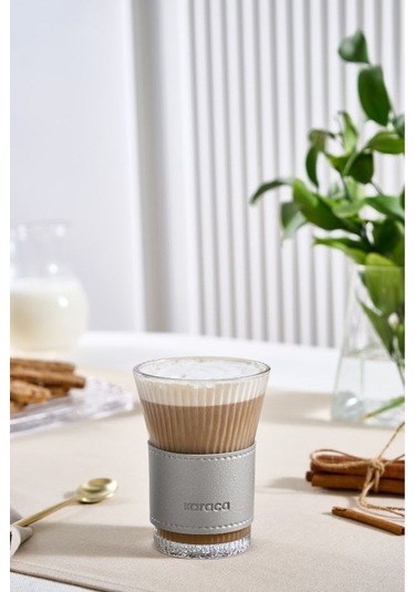 Karaca  Leather Cool Touch Latte Bardağı 210 Ml Silver