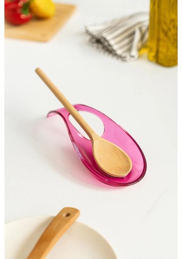 Akrilik Pembe Tezgah Üstü Kirli Kaşıklık & Kepçe Altlığı Çok Renkli