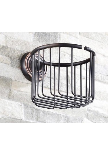 Yağ Ovuşturdu Bronz Havlu Sepeti Tuvalet Avrupa Yuvarlak Rulo Tuvalet Kağıdı Tutucu Doku Tuvalet Aksesuarları Kağıt Tutucular 22 x 13.6 x 11.2 CM