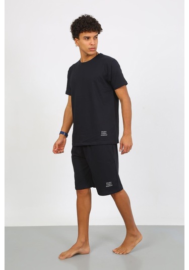 Akbeniz Erkek Pamuk Lakost Alt Üst Kaprili Pijama Takım Lacivert 6874 Lacivert
