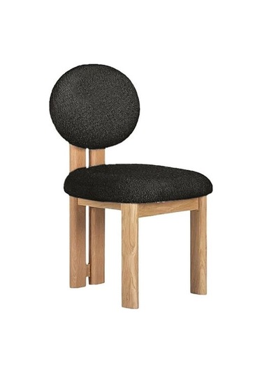 Coco İskandinav Teddy Natural Ahşap Bohem Sandalye Natural - Antrasit