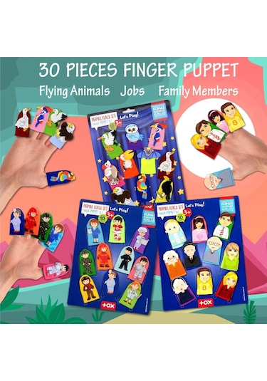 3 Set - 30 Parça Tox Meslekler. Aile Bireyleri ve Uçan Hayvanlar