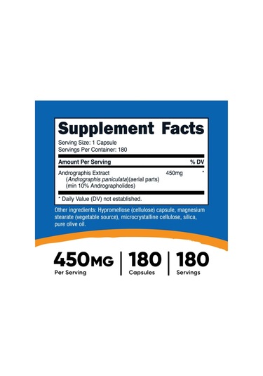 Nutricost Andrographis Extract 450mg, 180 Vegetarian Capsules...
