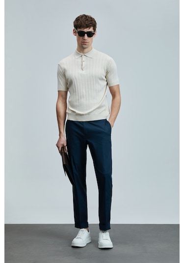 Lufian Bold Erkek Pamuklu Kazak Ekru Ekru 111090108100520 Ekru