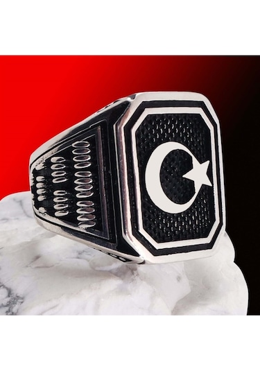 Ayyıldız Gümüş Erkek Yüzük