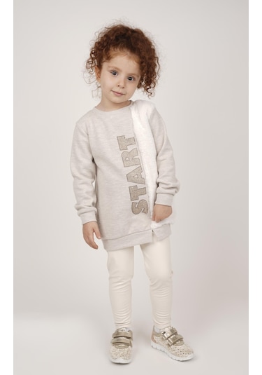Best Kids Kız Çocuk Peluş Detaylı Baskılı Sweatshırt 001