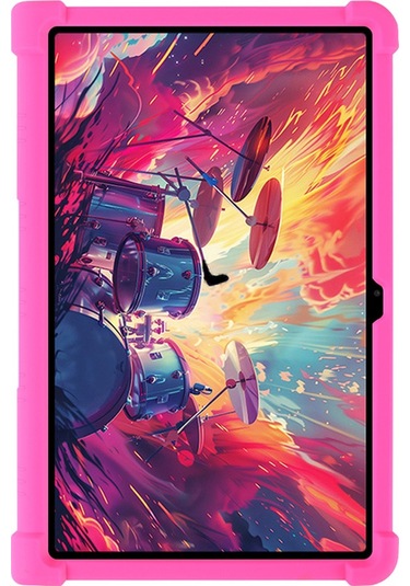 Lenovo Xiaoxin Pad Studio 11,5 İnç/tab Plus Silikon Kılıf Ve Destek Standı Sağlam Koruyucu Kapak - Gül Tablet Kılıfı