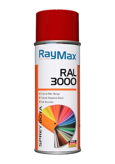 Raymax Akrilik Sprey Ral 3000 Ateş Kırmızı 400 ML.Made in Germany