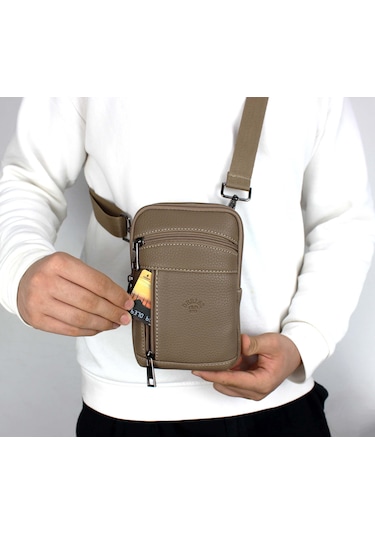 Vizon Erkek Çanta Omuz Askılı Çanta Postacı Erkek Omuz Çantası Vizon