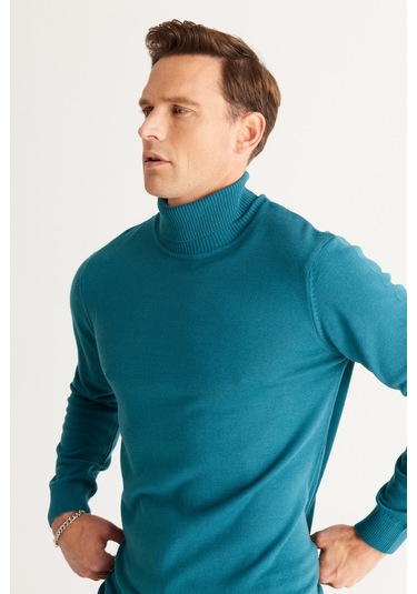 AC&Co / Altınyıldız Classics Erkek Petrol Standart Fit Tüylenme Yapmayan Tam Balıkçı Yaka Triko Kazak Petrol AC&Co / Altınyıldız Classics Erkek Petrol Standart Fit Tüylenme Yapmayan Tam Balıkçı Yaka Triko Kazak Petrol