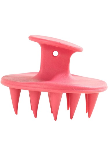 Suntek Silikon Saç Şampuan Fırçası Scrubber Duş Pembe