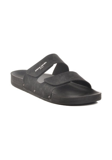 Siyah Cırtlı Büyük Numara Erkek Terlik Pc-7039 M Siyah