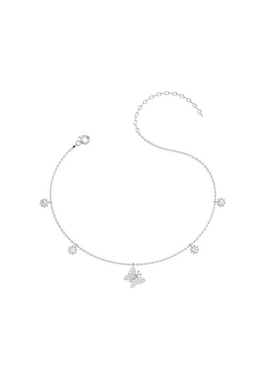 İndigo Takı Minik Kelebek Beyaz Gümüş Halhal Çok Renkli