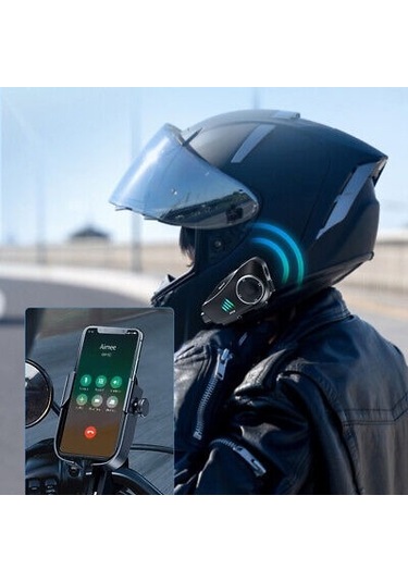 Motosiklet Kask İntercom Su Geçirmez 1080p Hd Sürüş Kaydedici Kamera 5.3 Bluetooth